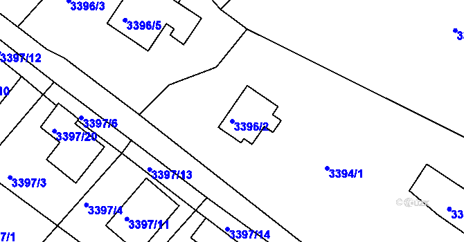 Parcela st. 3396/2 v KÚ Vysoké Mýto, Katastrální mapa