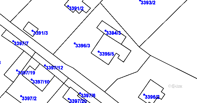 Parcela st. 3396/5 v KÚ Vysoké Mýto, Katastrální mapa