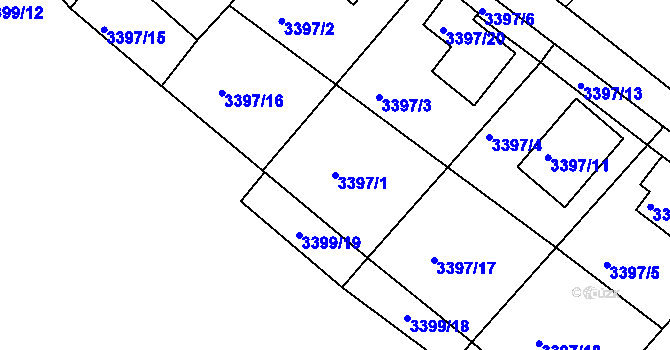 Parcela st. 3397/1 v KÚ Vysoké Mýto, Katastrální mapa