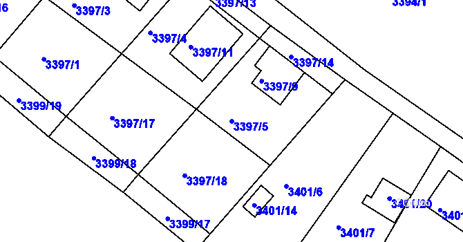 Parcela st. 3397/5 v KÚ Vysoké Mýto, Katastrální mapa