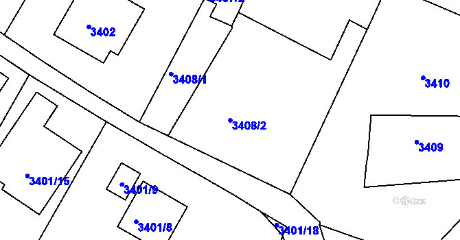 Parcela st. 3408/2 v KÚ Vysoké Mýto, Katastrální mapa