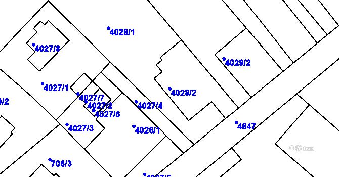 Parcela st. 4028/2 v KÚ Vysoké Mýto, Katastrální mapa