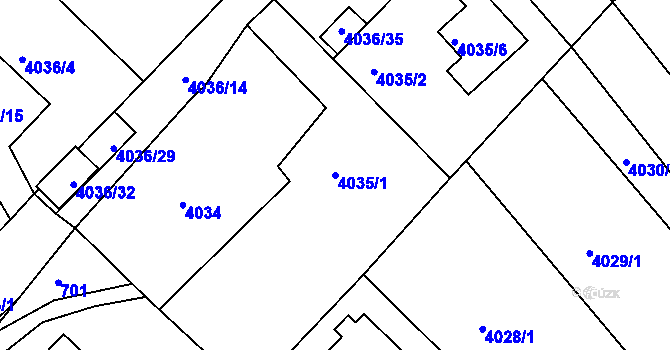 Parcela st. 4035/1 v KÚ Vysoké Mýto, Katastrální mapa