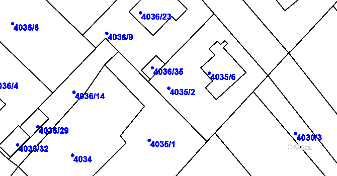 Parcela st. 4035/2 v KÚ Vysoké Mýto, Katastrální mapa