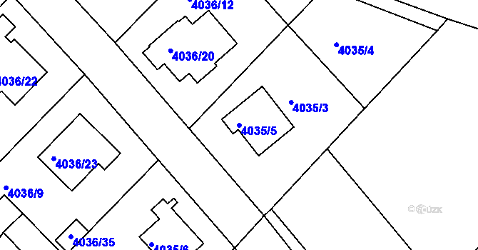 Parcela st. 4035/5 v KÚ Vysoké Mýto, Katastrální mapa