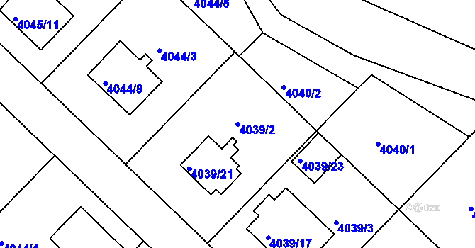 Parcela st. 4039/2 v KÚ Vysoké Mýto, Katastrální mapa