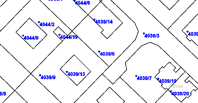 Parcela st. 4039/6 v KÚ Vysoké Mýto, Katastrální mapa