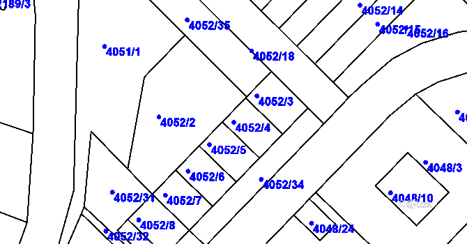 Parcela st. 4052/4 v KÚ Vysoké Mýto, Katastrální mapa