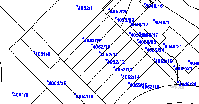 Parcela st. 4052/11 v KÚ Vysoké Mýto, Katastrální mapa