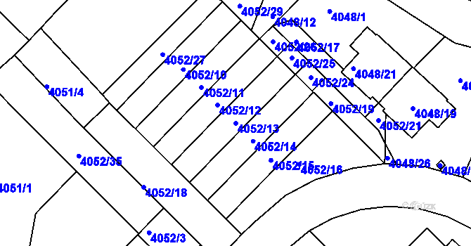Parcela st. 4052/13 v KÚ Vysoké Mýto, Katastrální mapa