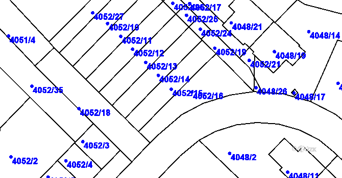 Parcela st. 4052/15 v KÚ Vysoké Mýto, Katastrální mapa