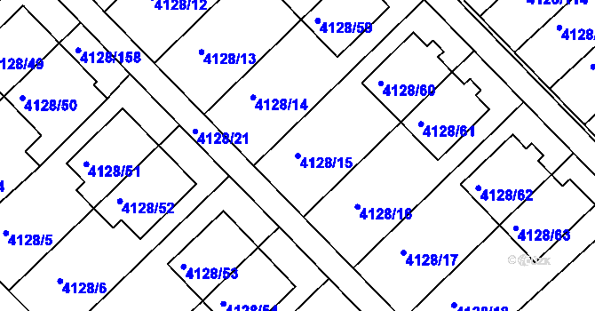 Parcela st. 4128/15 v KÚ Vysoké Mýto, Katastrální mapa