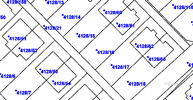 Parcela st. 4128/16 v KÚ Vysoké Mýto, Katastrální mapa