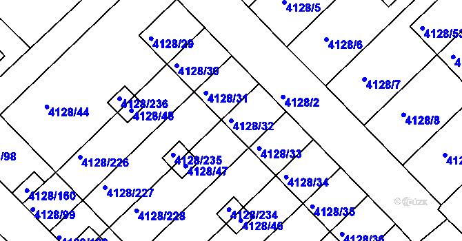 Parcela st. 4128/32 v KÚ Vysoké Mýto, Katastrální mapa