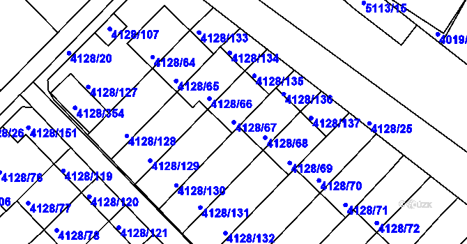 Parcela st. 4128/67 v KÚ Vysoké Mýto, Katastrální mapa