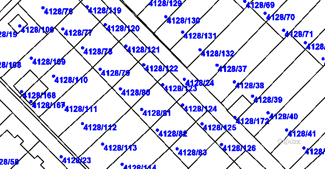 Parcela st. 4128/123 v KÚ Vysoké Mýto, Katastrální mapa