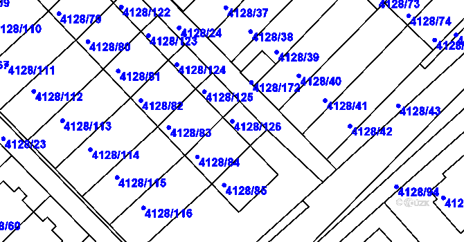 Parcela st. 4128/126 v KÚ Vysoké Mýto, Katastrální mapa