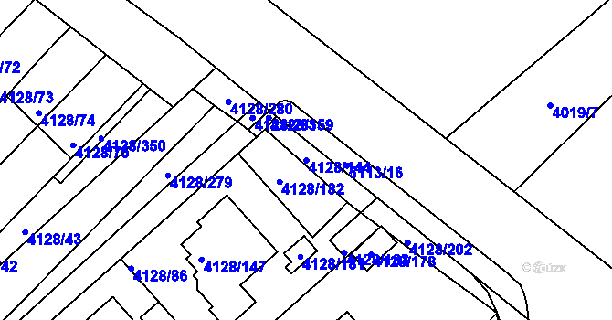 Parcela st. 4128/144 v KÚ Vysoké Mýto, Katastrální mapa