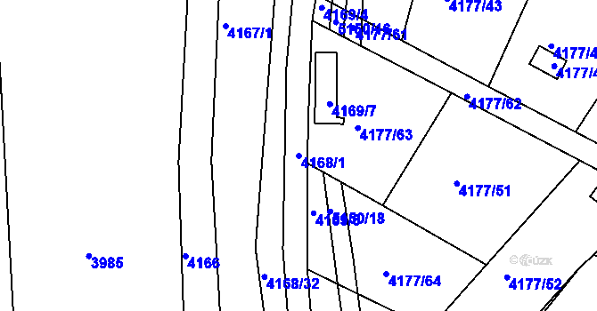 Parcela st. 4168/1 v KÚ Vysoké Mýto, Katastrální mapa