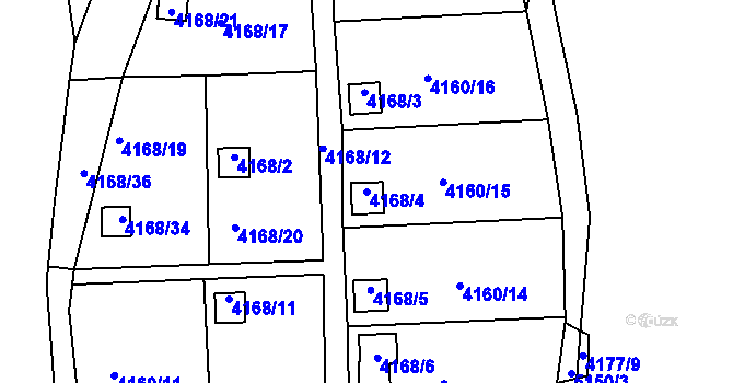 Parcela st. 4168/4 v KÚ Vysoké Mýto, Katastrální mapa