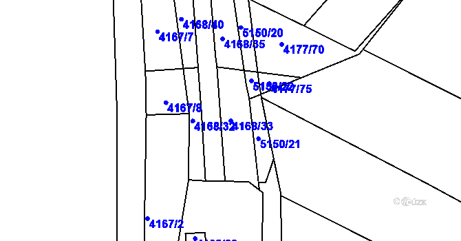 Parcela st. 4168/33 v KÚ Vysoké Mýto, Katastrální mapa