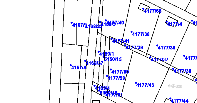 Parcela st. 4169/1 v KÚ Vysoké Mýto, Katastrální mapa