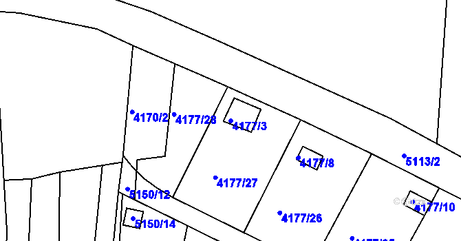 Parcela st. 4177/3 v KÚ Vysoké Mýto, Katastrální mapa