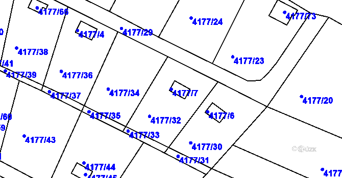 Parcela st. 4177/7 v KÚ Vysoké Mýto, Katastrální mapa