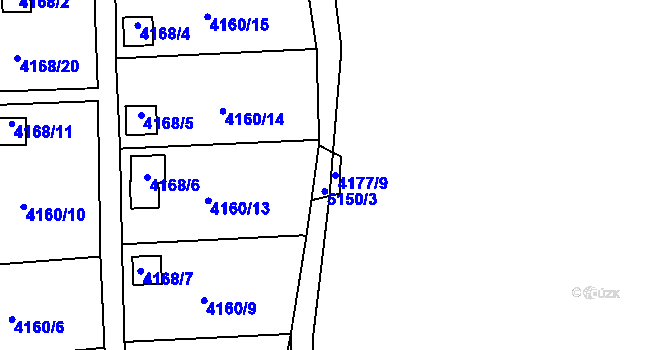 Parcela st. 4177/9 v KÚ Vysoké Mýto, Katastrální mapa