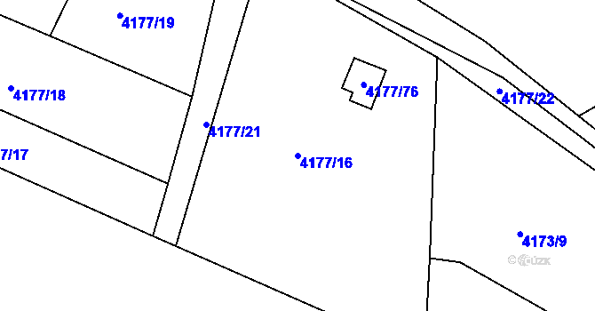 Parcela st. 4177/16 v KÚ Vysoké Mýto, Katastrální mapa