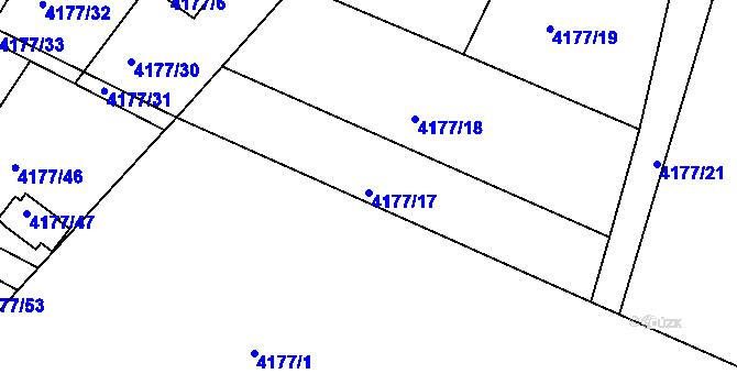 Parcela st. 4177/17 v KÚ Vysoké Mýto, Katastrální mapa