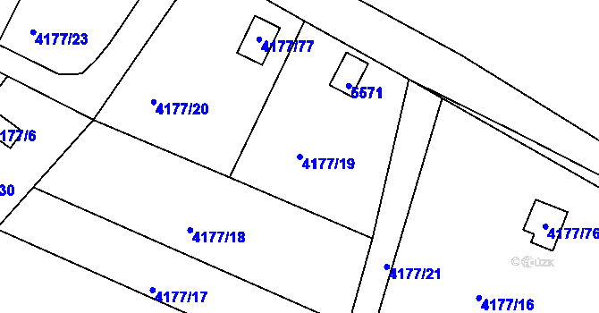 Parcela st. 4177/19 v KÚ Vysoké Mýto, Katastrální mapa