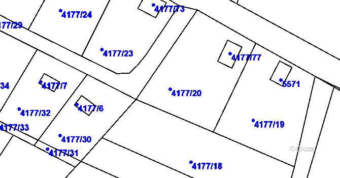 Parcela st. 4177/20 v KÚ Vysoké Mýto, Katastrální mapa