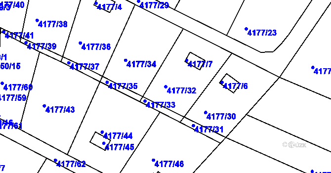 Parcela st. 4177/32 v KÚ Vysoké Mýto, Katastrální mapa