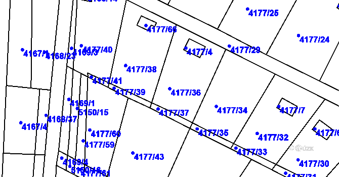 Parcela st. 4177/36 v KÚ Vysoké Mýto, Katastrální mapa