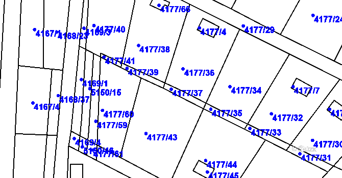Parcela st. 4177/37 v KÚ Vysoké Mýto, Katastrální mapa