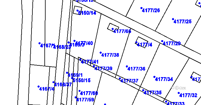 Parcela st. 4177/38 v KÚ Vysoké Mýto, Katastrální mapa