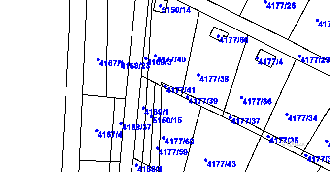 Parcela st. 4177/41 v KÚ Vysoké Mýto, Katastrální mapa