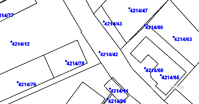 Parcela st. 4214/42 v KÚ Vysoké Mýto, Katastrální mapa