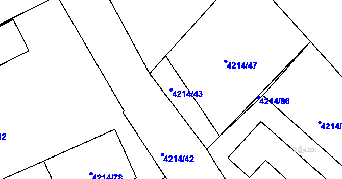 Parcela st. 4214/43 v KÚ Vysoké Mýto, Katastrální mapa