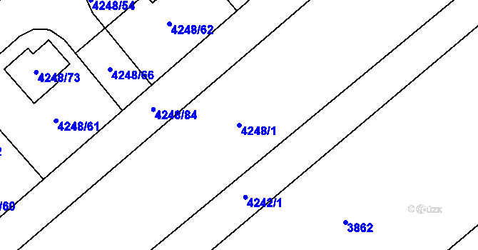 Parcela st. 4248/1 v KÚ Vysoké Mýto, Katastrální mapa