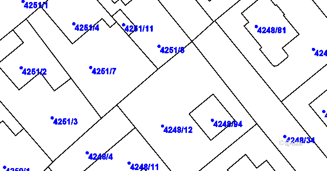 Parcela st. 4248/5 v KÚ Vysoké Mýto, Katastrální mapa