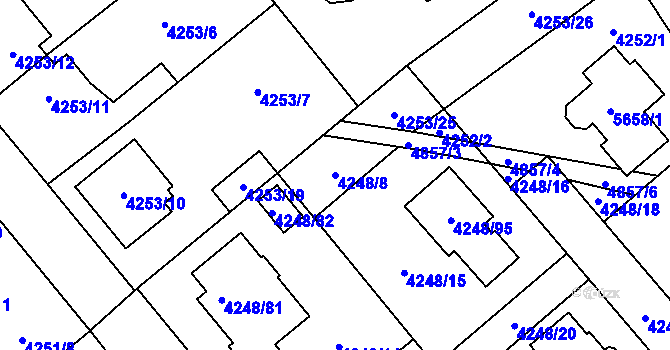 Parcela st. 4248/8 v KÚ Vysoké Mýto, Katastrální mapa