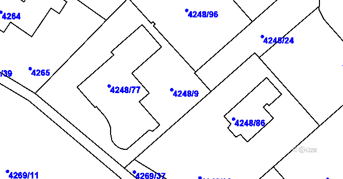 Parcela st. 4248/9 v KÚ Vysoké Mýto, Katastrální mapa