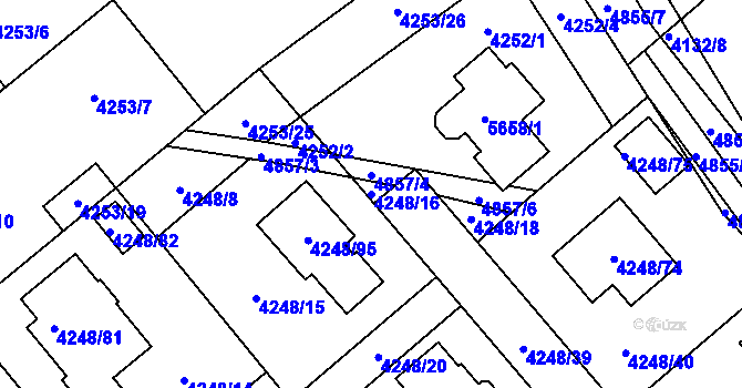 Parcela st. 4248/16 v KÚ Vysoké Mýto, Katastrální mapa