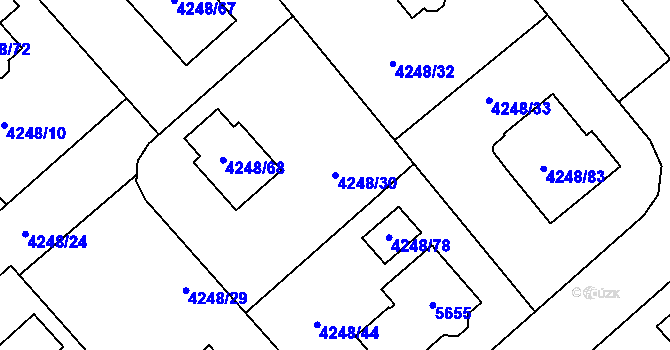 Parcela st. 4248/30 v KÚ Vysoké Mýto, Katastrální mapa