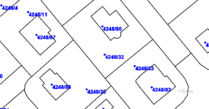 Parcela st. 4248/32 v KÚ Vysoké Mýto, Katastrální mapa