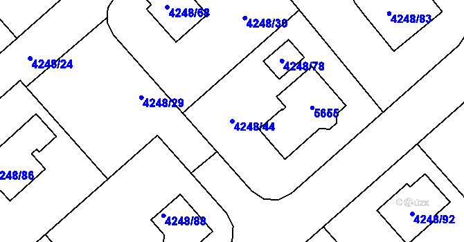 Parcela st. 4248/44 v KÚ Vysoké Mýto, Katastrální mapa