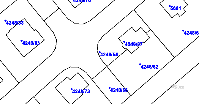 Parcela st. 4248/54 v KÚ Vysoké Mýto, Katastrální mapa