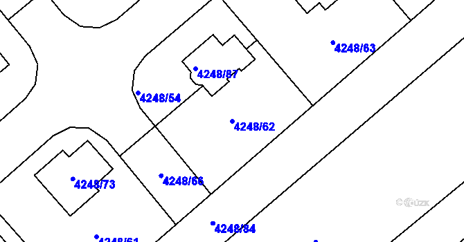 Parcela st. 4248/62 v KÚ Vysoké Mýto, Katastrální mapa